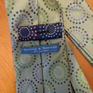 Haines & Bonner Of London Green Patterned Tie